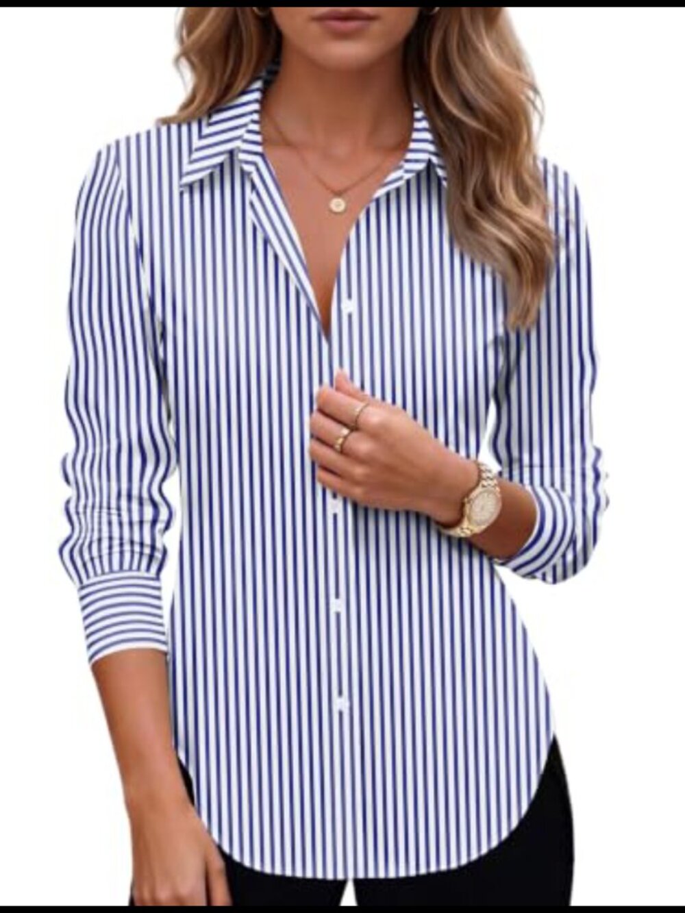 Women's Long Sleeve Button Down Shirt Business Casual Blouse